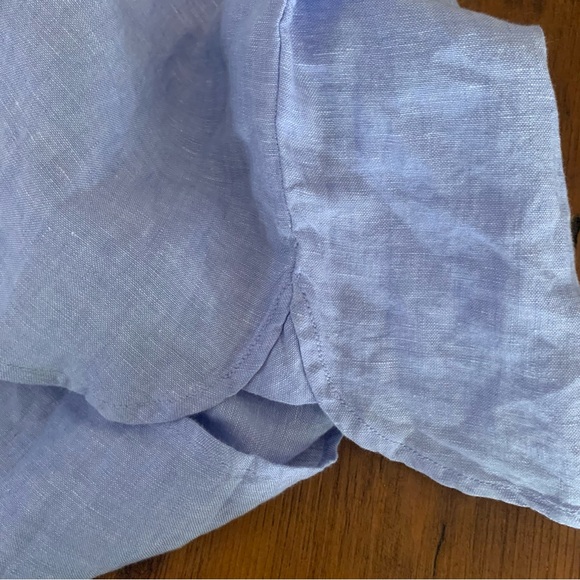 J Crew Baird McNutt 100% Irish Linen Chambray Blue Short Sleeve Shirtdress Sz M - Picture 11 of 13